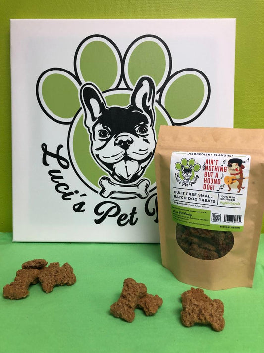 Ain't Nothing But A Hound Dog - All Natural "Peanut Butter & Banana" Dog & Puppy Treats - Disobedient Biscuits 6 oz. Pouch