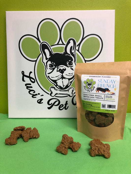 Sunday Brunch - All Natural "Bacon & Eggs" Dog & Puppy Treats - Disobedient Biscuits 6 oz. Pouch