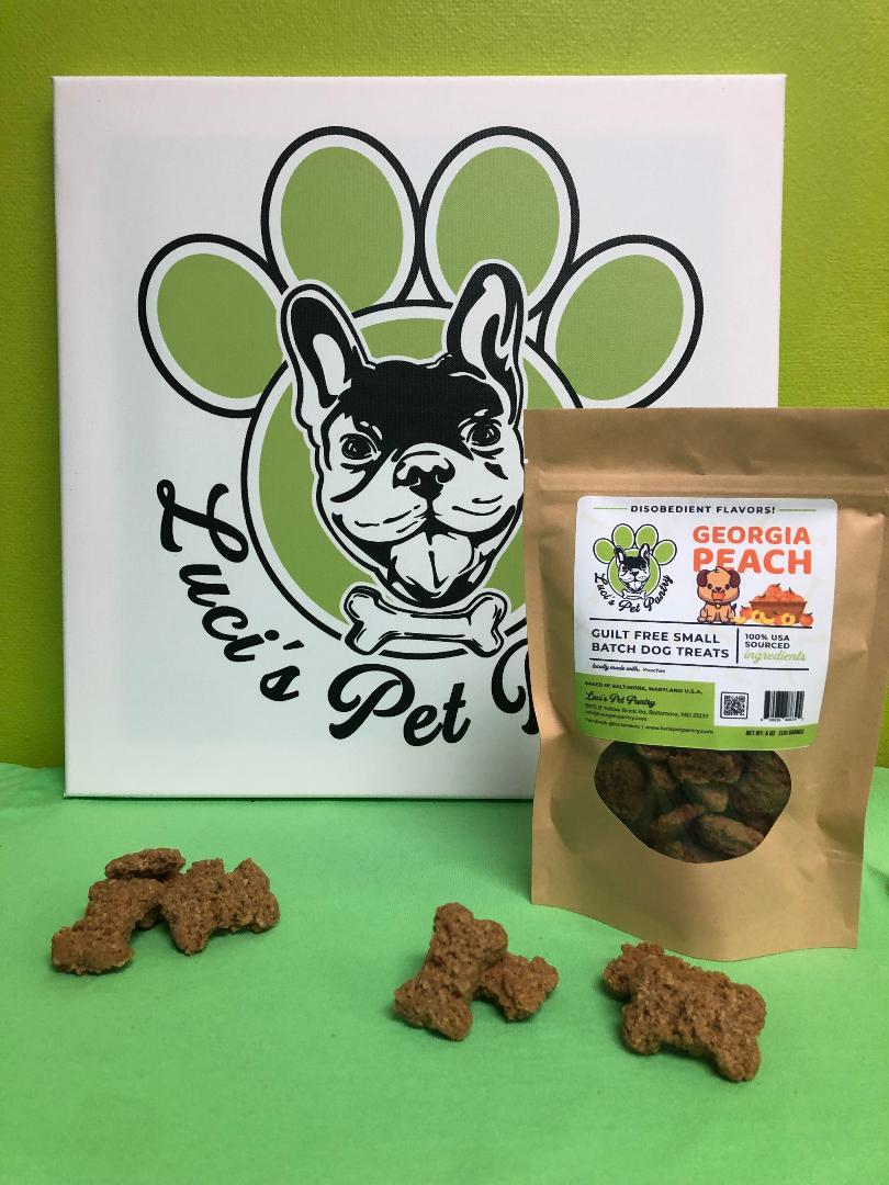 Georgia Peach - All Natural "Peach" Dog & Puppy Treats - Disobedient Biscuits 6 oz. Pouch