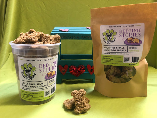 Bedtime Stories - All Natural Calming & Relaxing "Chamomile" Dog & Puppy Treats - Disobedient Tub of Biscuits