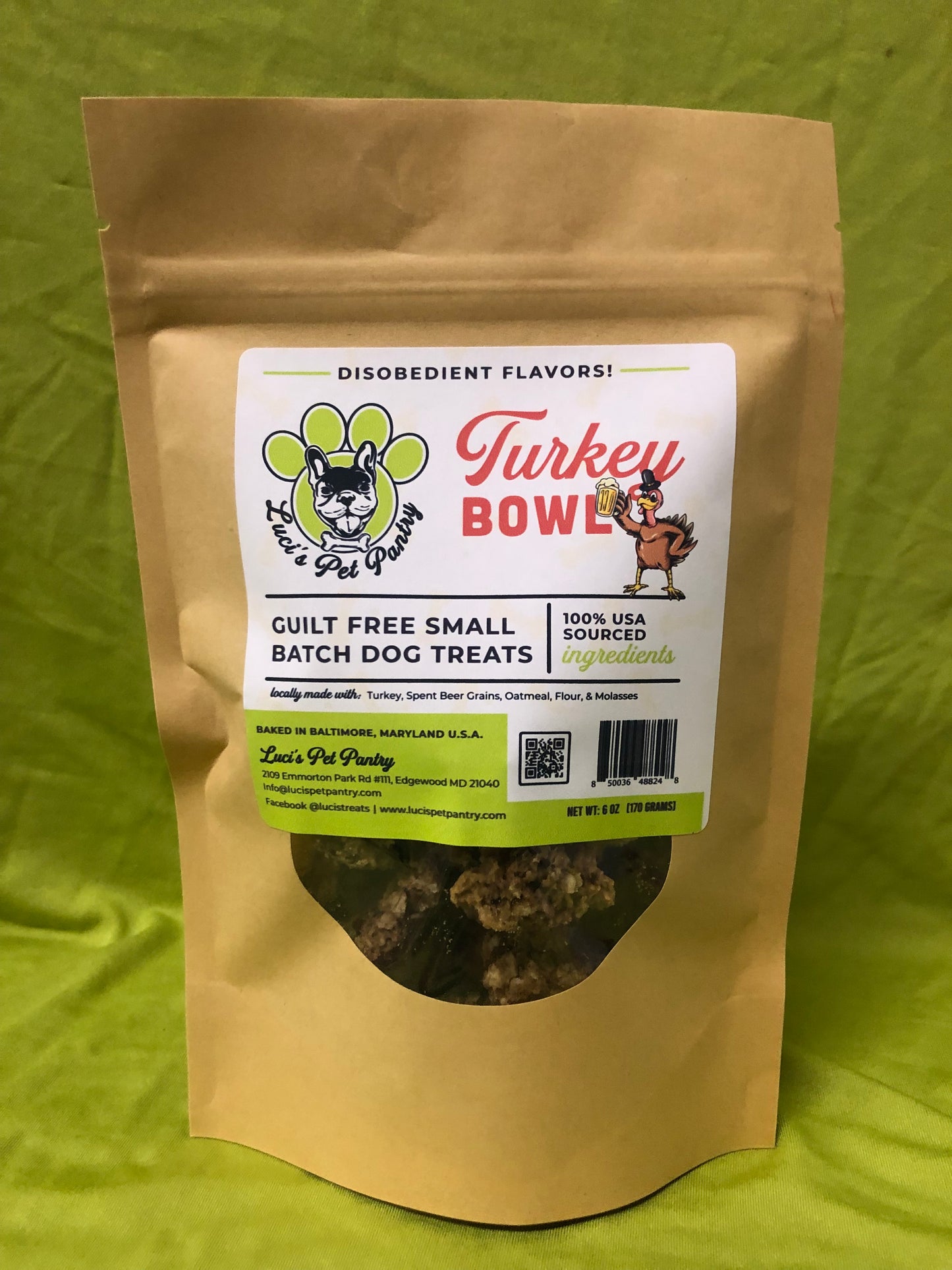 Bacon & Beer - All Natural Dog & Puppy Treats - Disobedient Biscuits! 6 oz. Pouch