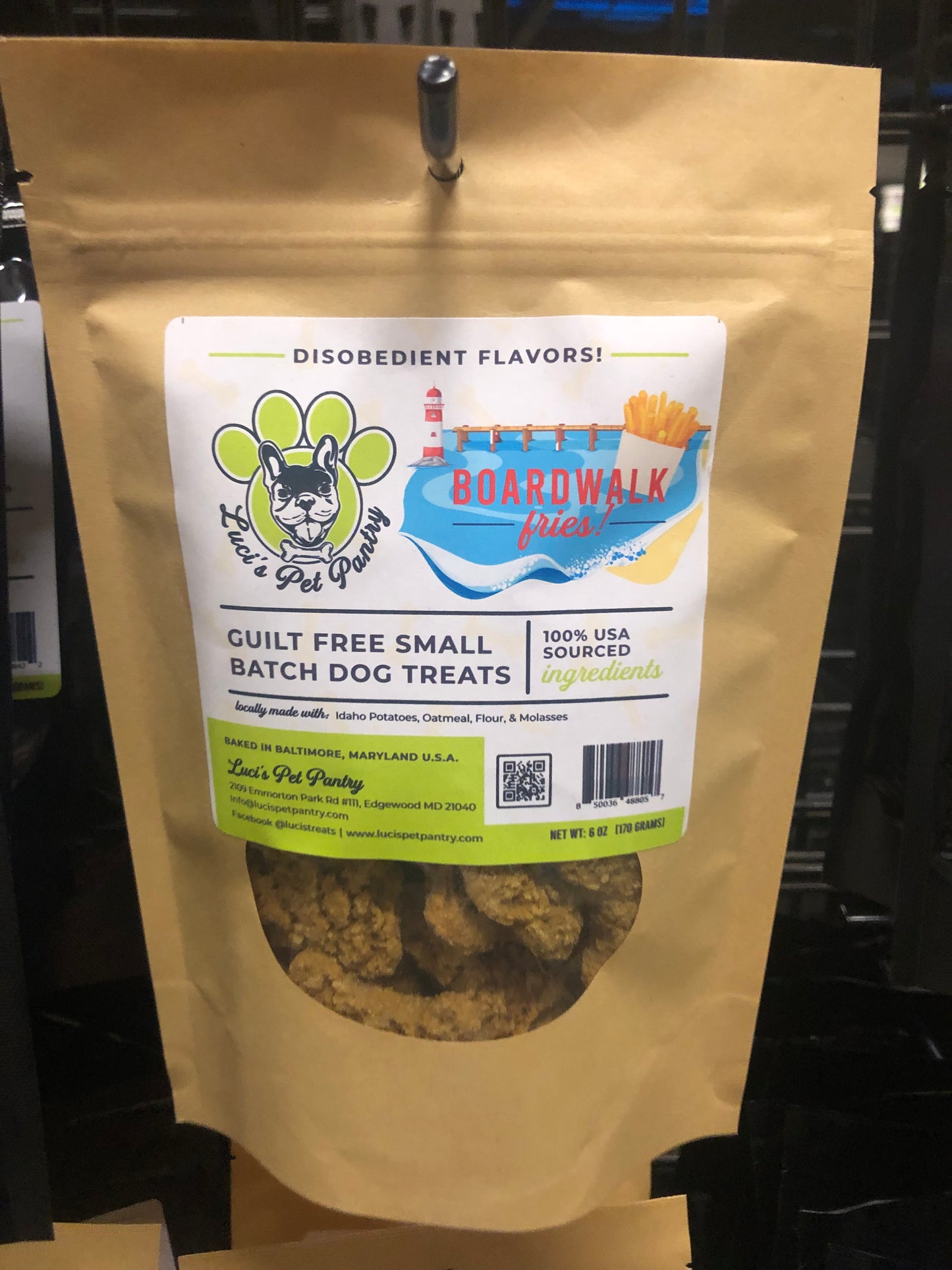 Boardwalk Fries - All Natural "Idaho Potatoes" Dog & Puppy Treats - Disobedient Biscuits 6 oz. Pouch