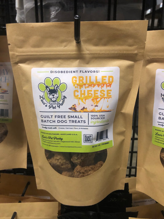 Grilled Cheese - All Natural "Cheesy" Dog & Puppy Treats - Disobedient Biscuits 6 oz. Pouch