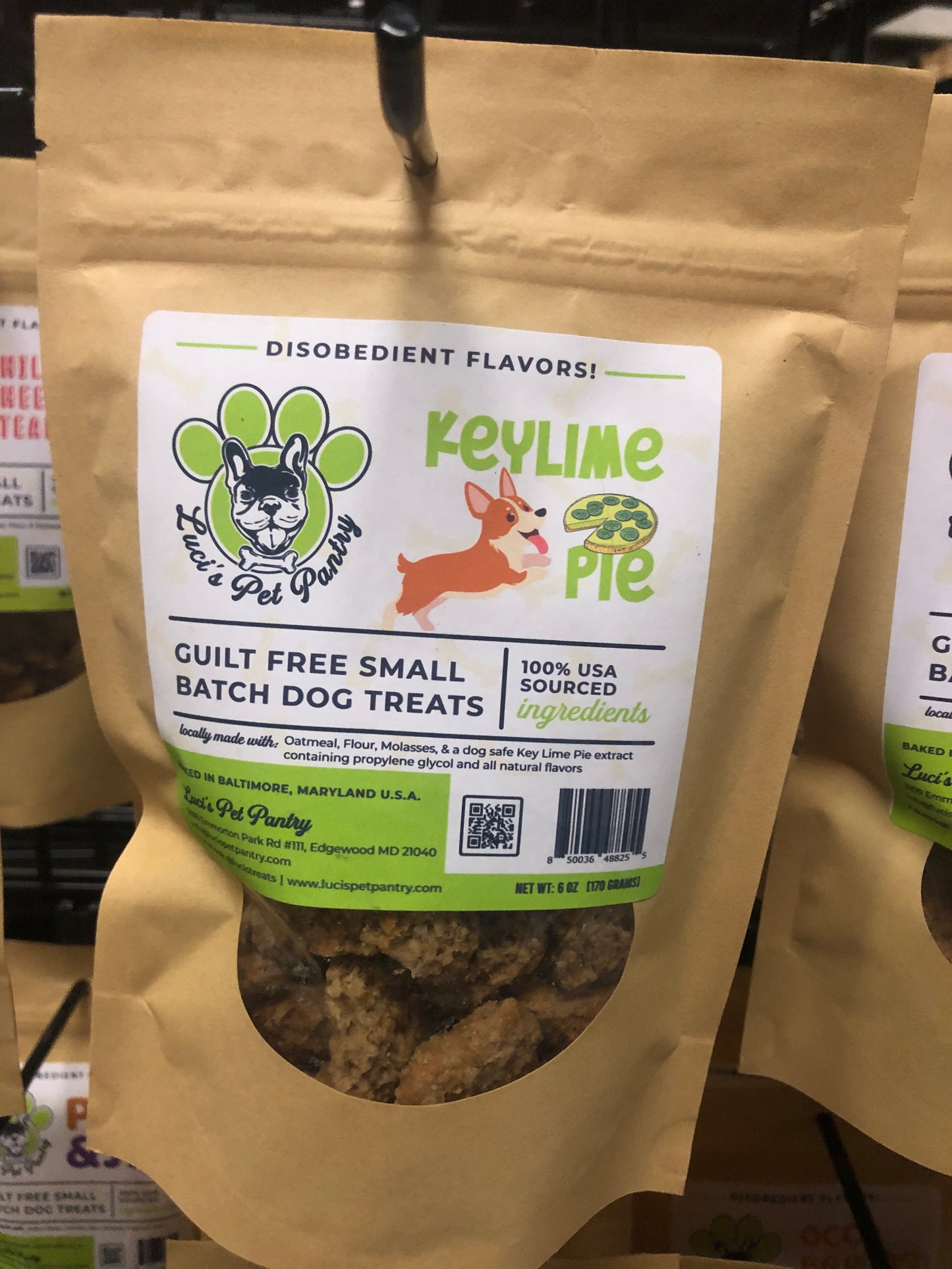 Key Lime Pie - All Natural "Key Lime" Dog & Puppy Treats - Disobedient Biscuits 6 oz. Pouch