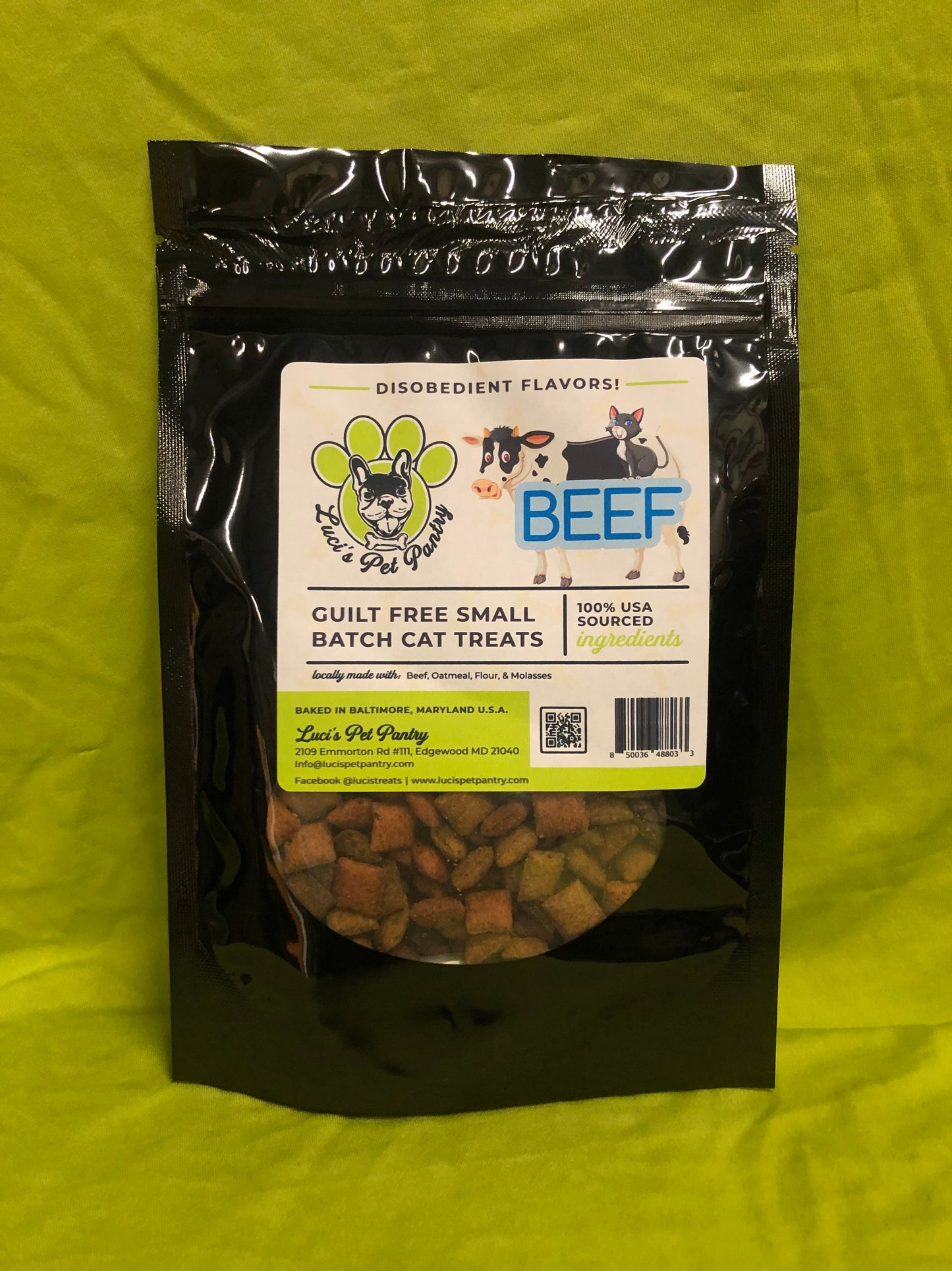 Beef - All Natural "Beef" Cat & Kitten Disobedient Treats - 2 oz. Pouch