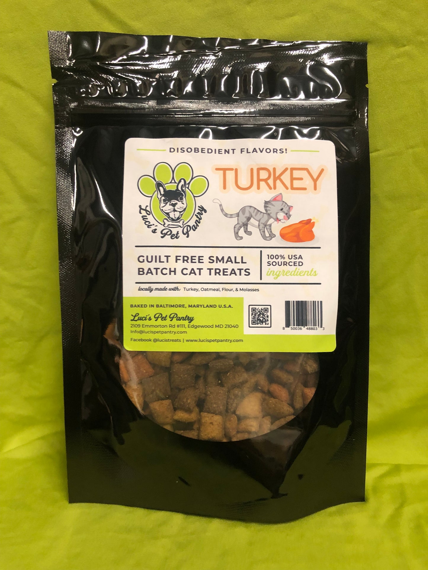 Turkey - All Natural "Turkey" Cat & Kitten Disobedient Treats - 2 oz. Pouch