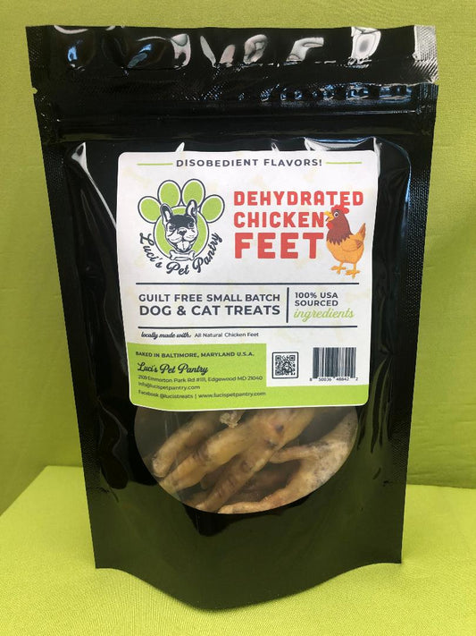 All Natural Chicken Feet Dog & Cat Chews with Natural Glucosamine (Joints) & Collagen (Skin). 3 Pack Pouch
