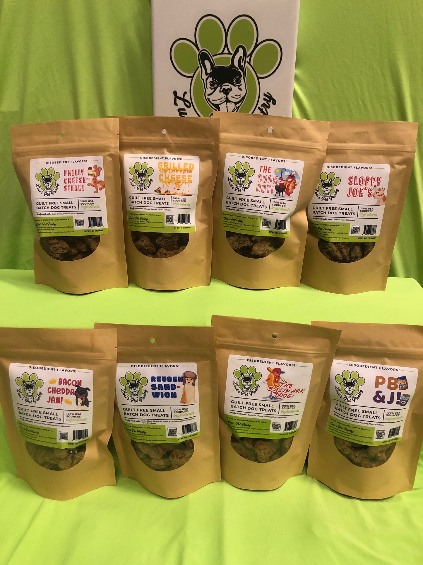 8 Bag "Sandwich Line" Dog & Puppy Disobedient Biscuit Treat Gift Box!