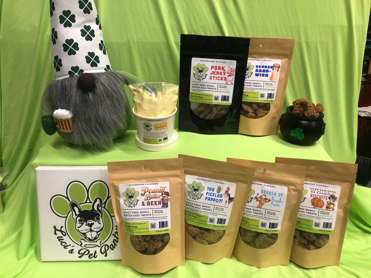 "St. Patty's Day" Dog & Puppy Gift Box!  Now Available Year Round!