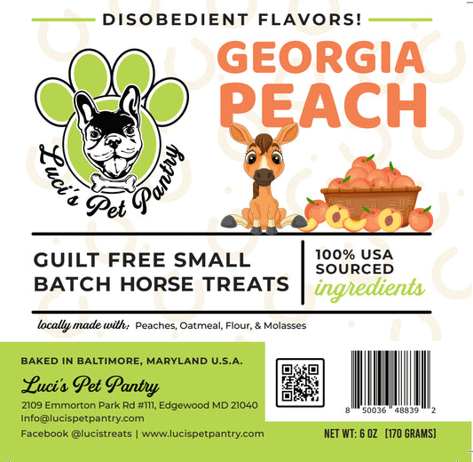 Georgia Peach - All Natural "Peach" Horse Treats - Disobedient Biscuits 6 oz. Pouch