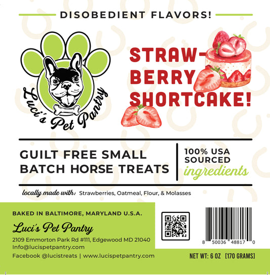 Strawberry Shortcake - All Natural "Strawberry" Horse Treats - Disobedient Biscuits 6 oz. Pouch