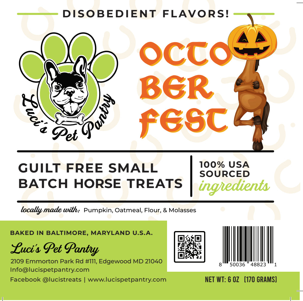 California Dreamin' - All Natural "Spinach & Mushroom" Horse Treats - Disobedient Biscuits 6 oz. Pouch