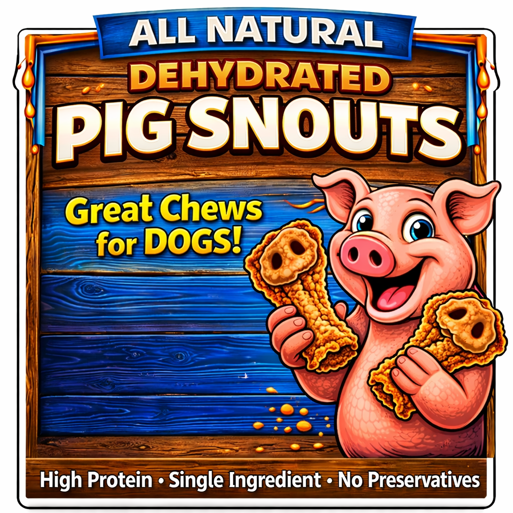 All Natural Pig Snout Chews: NO Rawhide! Protein Enriched Dog & Puppy Chew Sticks