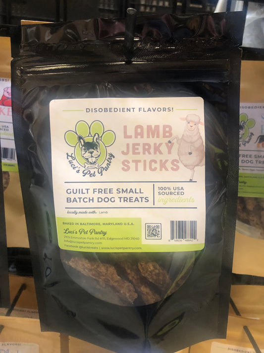 Lamb Sticks - All Natural Single Ingredient Dog & Puppy Jerky Treats - 2 oz. Pouch