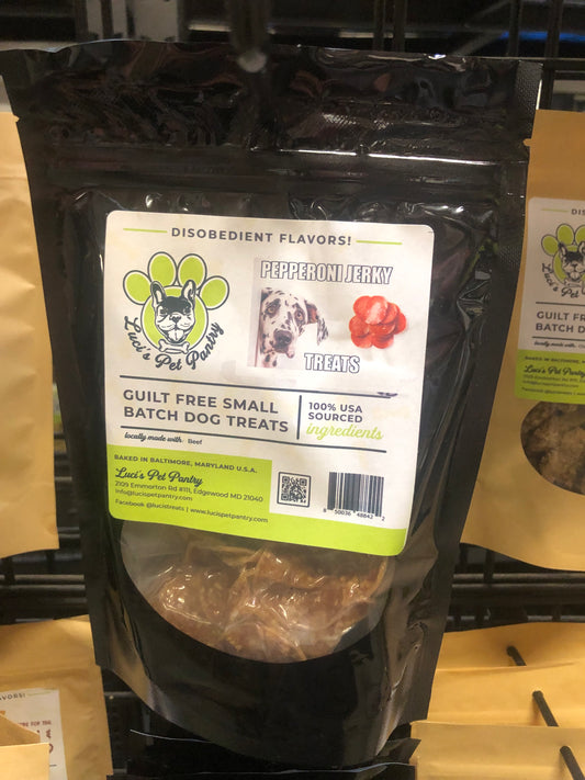 Pepperoni Jerky - All Natural Single Ingredient Dog & Puppy Jerky Treats - 2 oz. Pouch