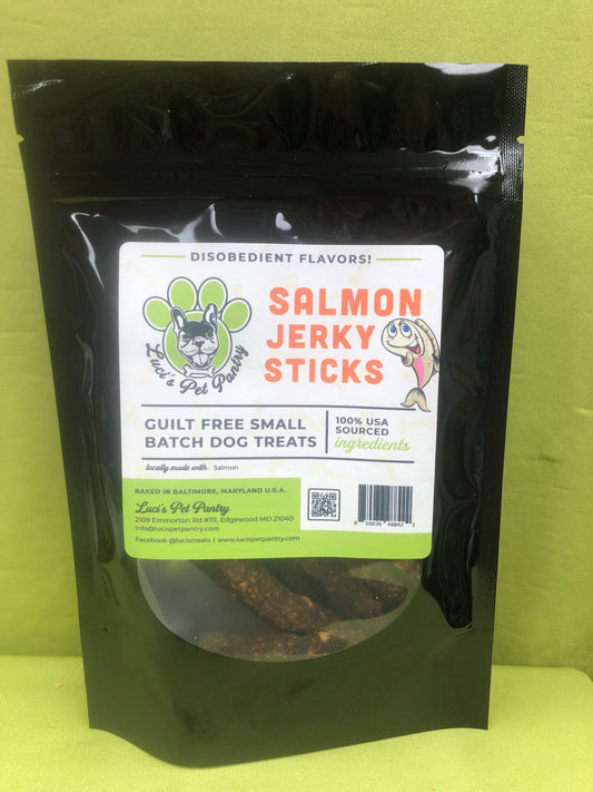 Salmon Sticks - All Natural Single Ingredient Dog & Puppy Jerky Treats - 2 oz. Pouch