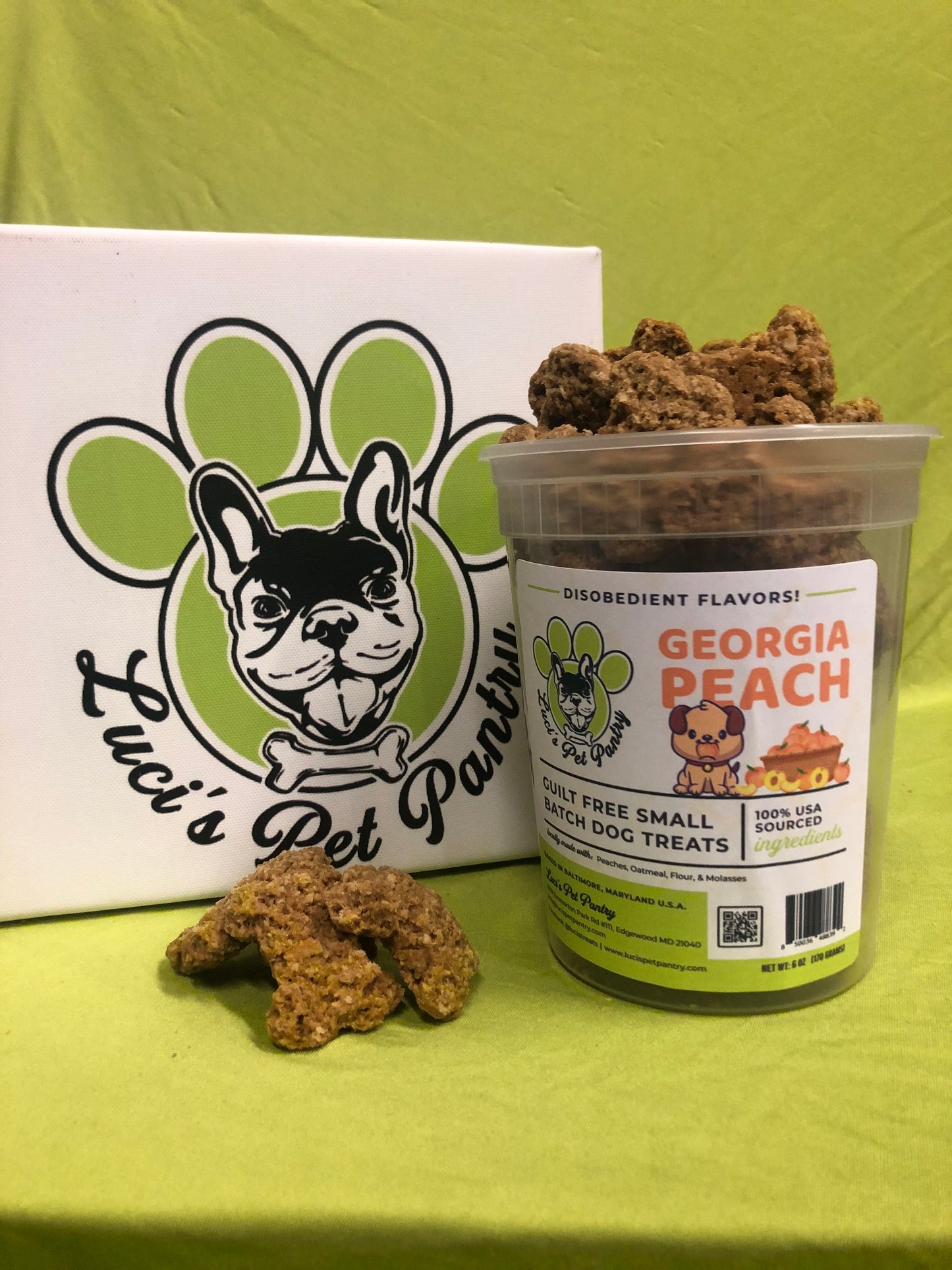 Georgia Peach - All Natural "Peach" Dog & Puppy Treats - Disobedient Tub of Biscuits