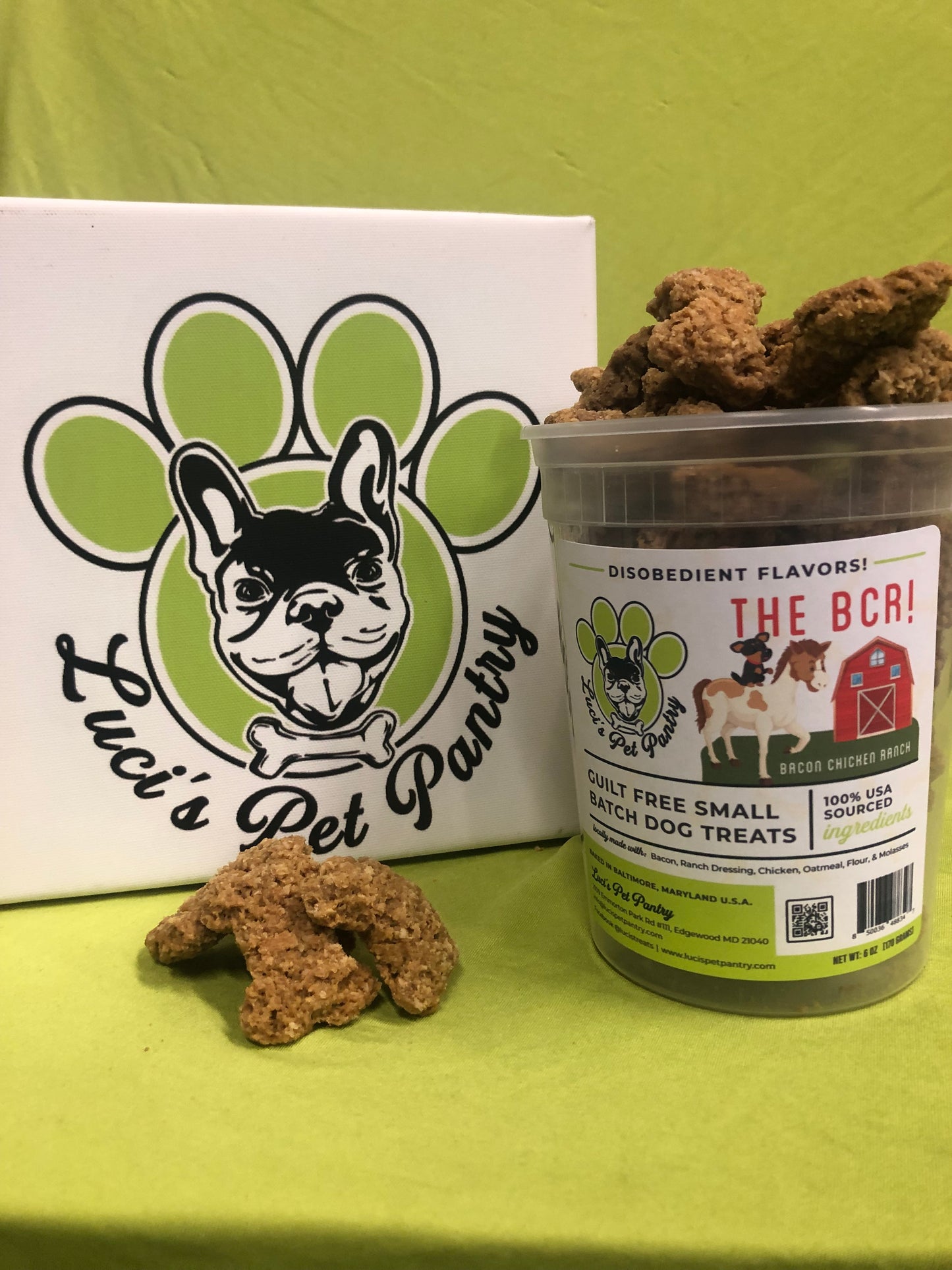 BCR - All Natural "Bacon Chicken Ranch" Dog & Puppy Treats - Disobedient Tub of Biscuits