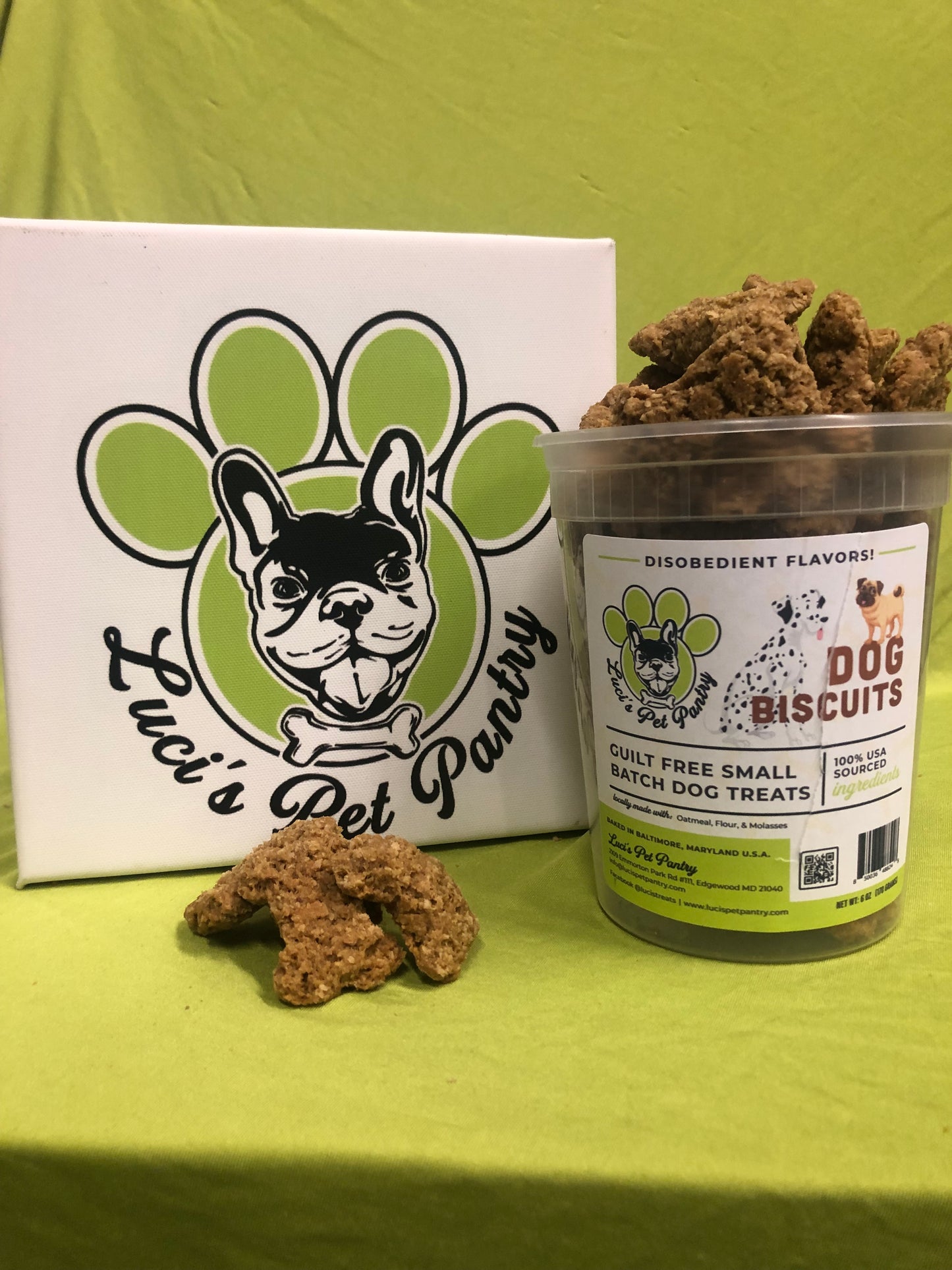 Small Dog Biscuits - All Natural "Assorted Flavors" Dog & Puppy Treats - Disobedient Tub of Biscuits