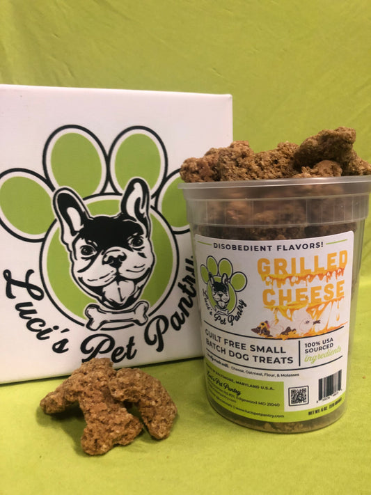Grilled Cheese - All Natural "Cheesy" Dog & Puppy Treats - Disobedient Tub of Biscuits
