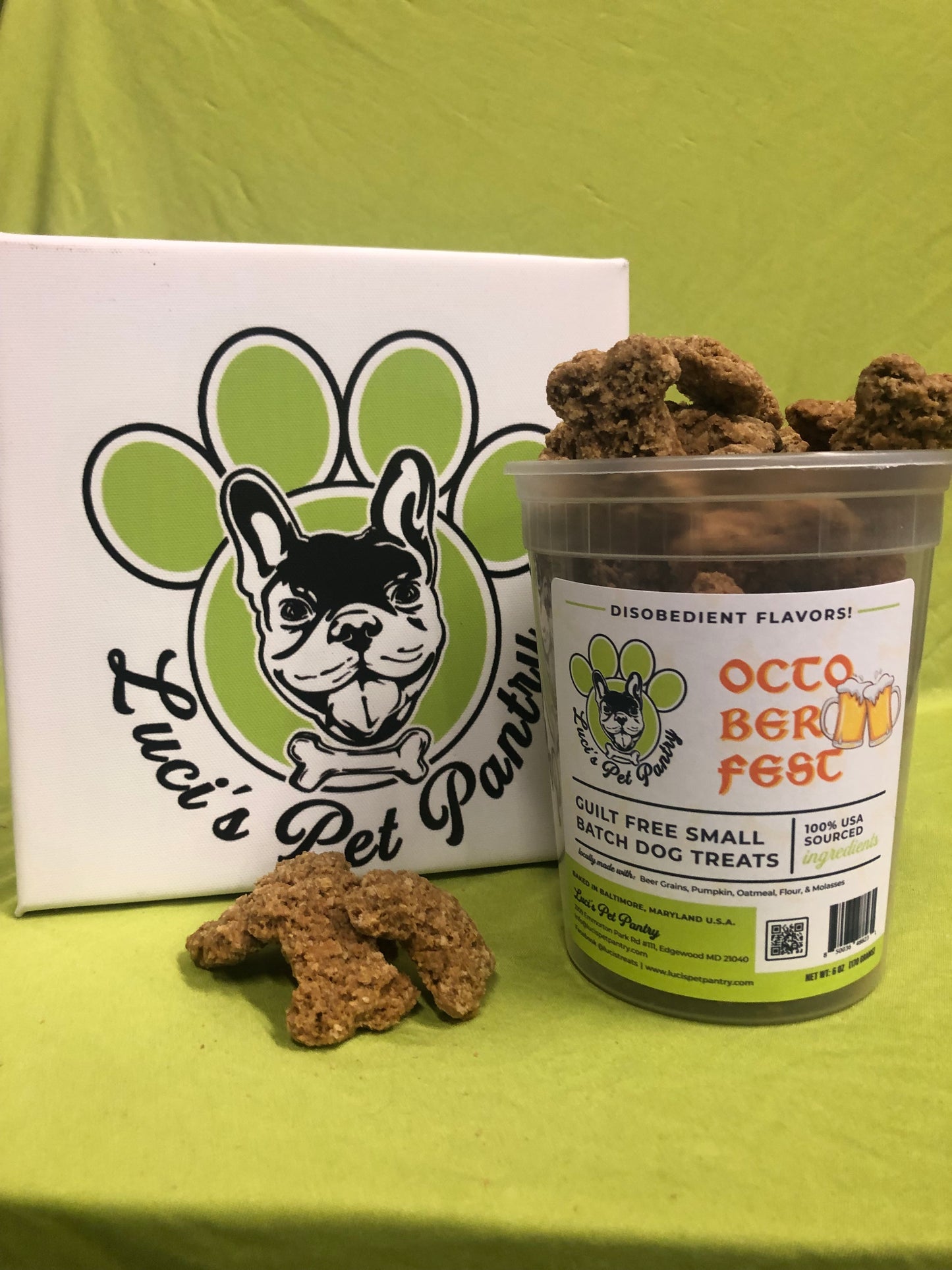 Octoberfest - All Natural "Pumpkin & Spent Beer Grains" Dog & Puppy Treats - Disobedient Tub of Biscuits