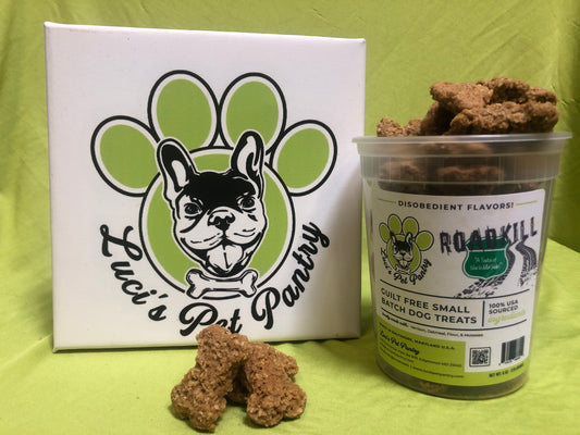 Roadkill - All Natural "Venison" Dog & Puppy Treats - Disobedient Tub of Biscuits