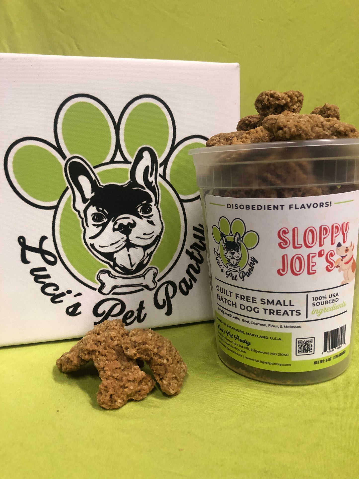 Sloppy Joe's - All Natural "Beef" Dog & Puppy Treats - Disobedient Tub of Biscuits