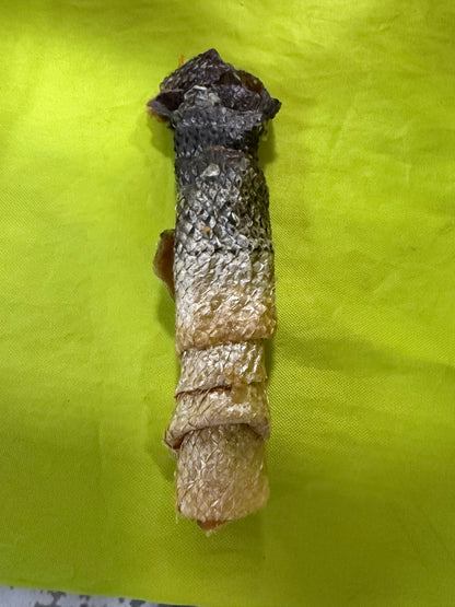 All Natural Rolled Salmon Skin Dog Chews: NO Rawhide! Protein Enriched Great for all age Dogs & Puppies!