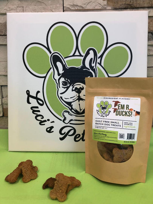 'Em R Ducks - All Natural "Duck" Dog & Puppy Treats - Disobedient Biscuits 6 oz. Pouch