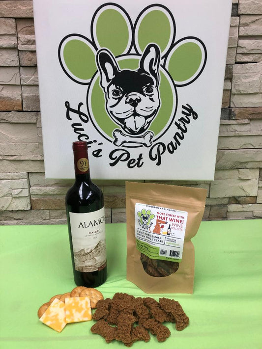 Wine Biscuits - All Natural "Cheese & Crackers" Dog & Puppy Treats - Disobedient Biscuits 6 oz. Pouch