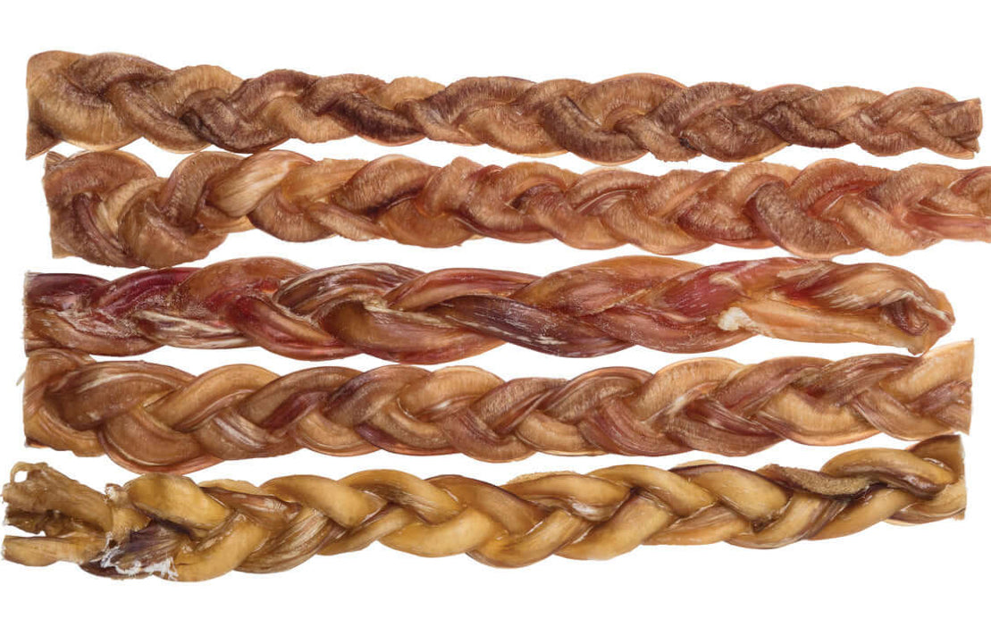 All Natural 6" Braided Bully Sticks: NO Rawhide! Protein Enriched Dog & Puppy Chew Sticks