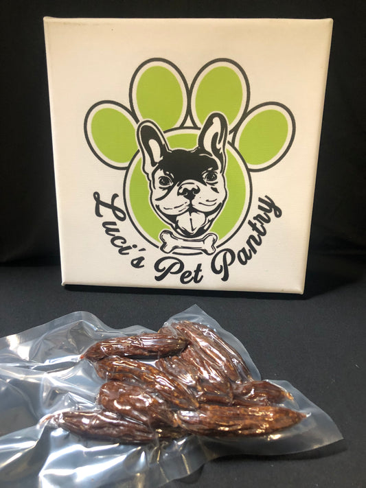 All Natural Smoked & Dehydrated Apple & Pork Sausage Chews - Dog & Puppy Treats