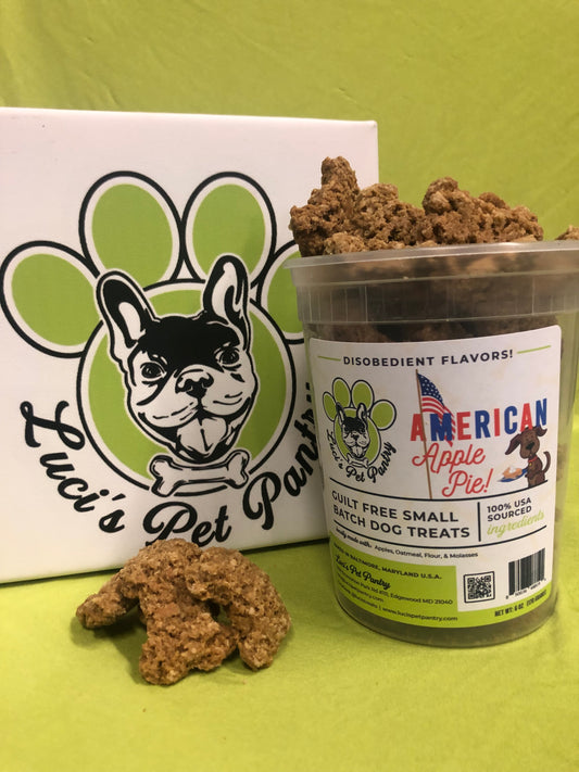 American Apple Pie - All Natural "Apple" Dog & Puppy Treats - Disobedient Tub of Biscuits