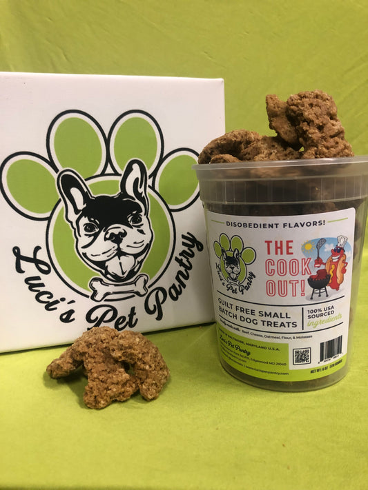 The Cookout - All Natural "Beef & Cheese" Dog & Puppy Treats - Disobedient Tub of Biscuits