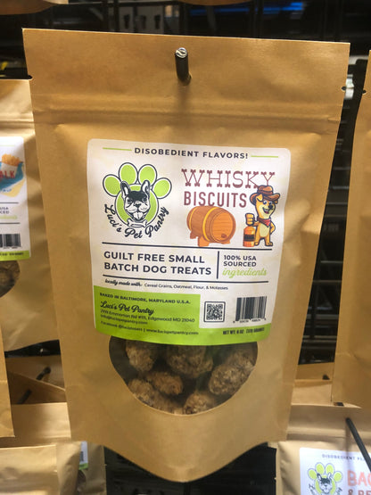 Wine Biscuits - All Natural "Cheese & Crackers" Dog & Puppy Treats - Disobedient Biscuits 6 oz. Pouch